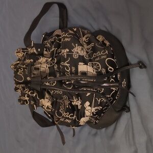 Coach Black and White Graphic Backpack/Body Bag